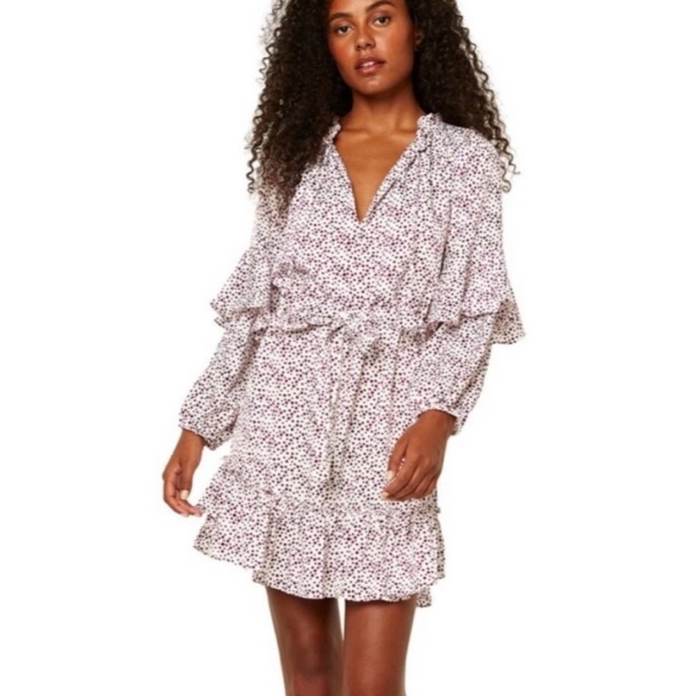 MISA LOS ANGELES Polka Dot Boho Ruffle Mini Dress - Size Small